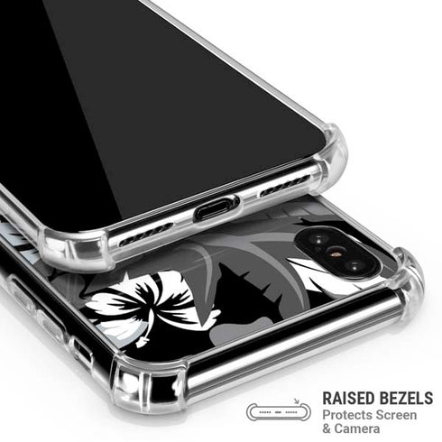 NFL Las Vegas Raiders Tropical Print iPhone XS Max Clear Case